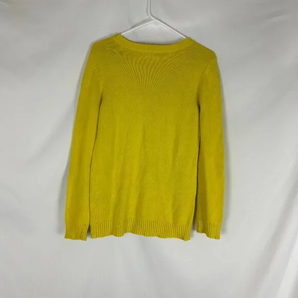 Old Navy 2013 Owl Sweater Animal Print XL Yellow Cotton - Picture 3 of 5